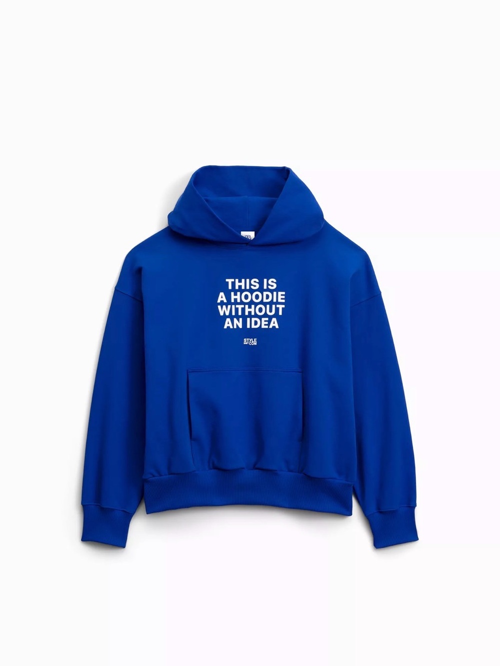 ZARA x STYLE NOT COM Blue Graphic Heavyweight Cotton Hoodie Size M